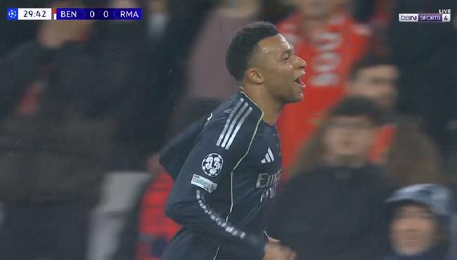 هدف مبابي في مرمي بنفيكا بدوري ابطال اوروبا