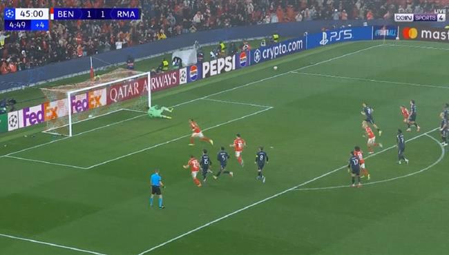 هدف بنفيكا الثاني في مرمي ريال مدريد بدوري ابطال اوروبا