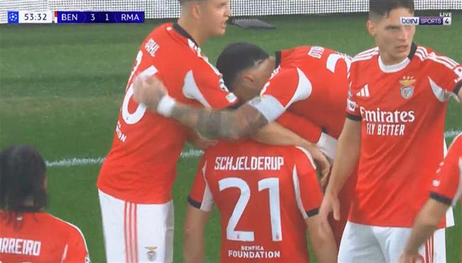 هدف بنفيكا الثالث في مرمي ريال مدريد بدوري ابطال اوروبا