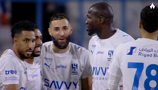 هدف كريم بنزيما الثاني في مرمي الاخدود بالدوري السعودي