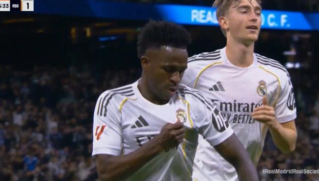 هدف فينيسيوس جونيور في مرمي ريال سوسيداد بالدوري الاسباني