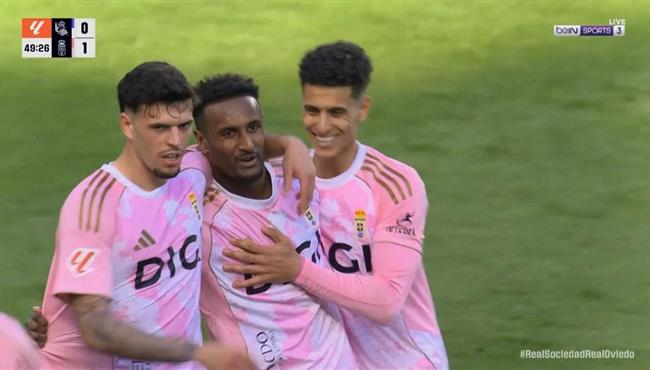 هدف ريال اوفييدو الاول امام ريال سوسيداد اسيست هيثم حسن في الدوري الاسباني