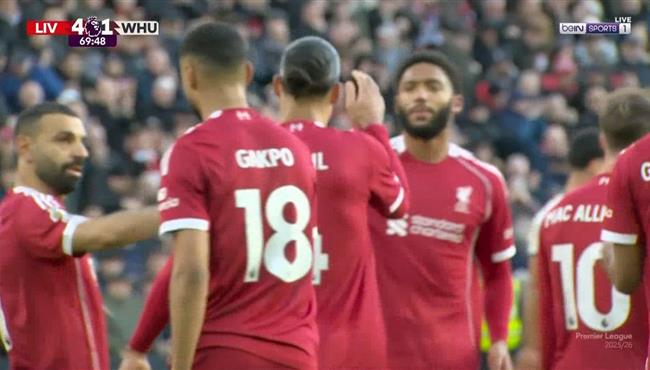 اهداف مباراة ليفربول ووست هام في الدوري الانجليزي