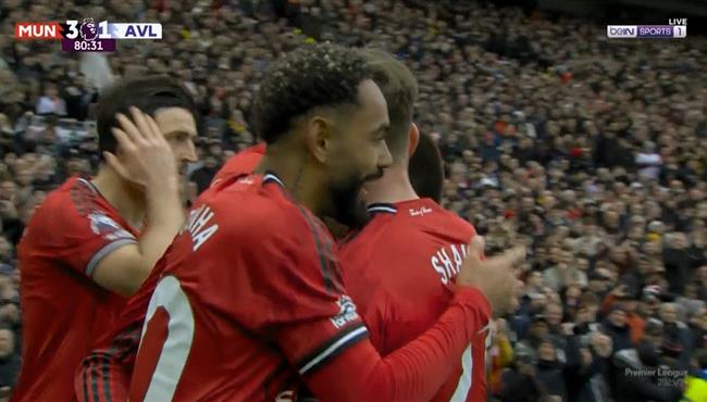 اهداف مباراة مانشستر يونايتد واستون فيلا في الدوري الانجليزي