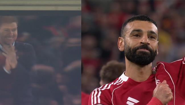 هدف محمد صلاح العالمي في مرمى جالطة سراي ورد فعل جيرارد