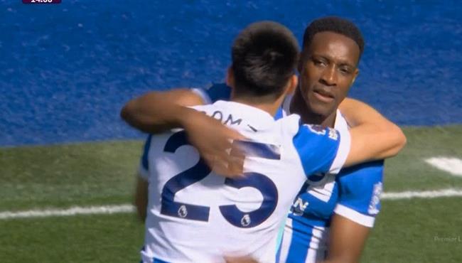 هدف ليفربول الاول في مرمي برايتون بالدوري الانجليزي