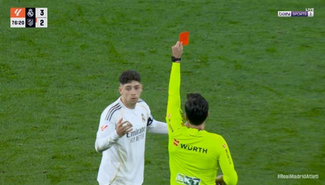 طرد فالفيردي في مرمي اتلتيكو مدريد بالدوري الاسباني