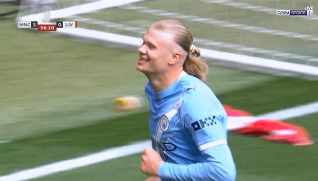 هدف هالاند الثالث في مرمي ليفربول بكأس الاتحاد الانجليزي