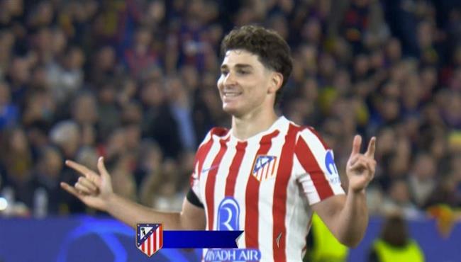 هدف اتلتيكو مدريد الاول العالمي في مرمي برشلونة بدوري ابطال اوروبا