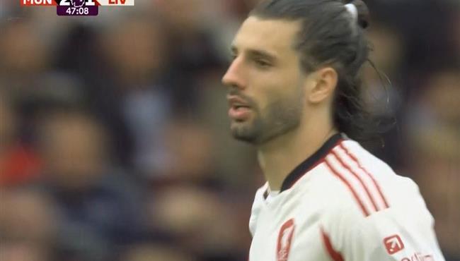 هدف ليفربول الاول في مرمي مانشستر يونايتد بالدوري الانجليزي