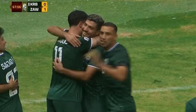 اسيست محمد شريف في مباراة الزوراء وكربلاء بالدوري العراقي