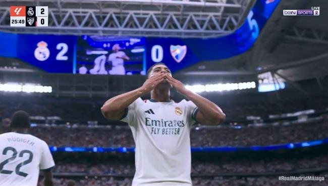 هدف بيلينجهام الثاني في مرمي ملقا بالدوري الاسباني