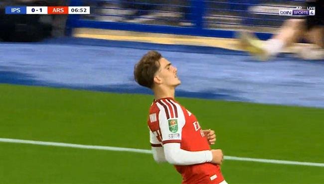 هدف ارسنال الاول في مرمي ابسويتش تاون بالدوري الانجليزي