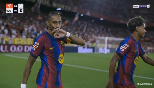 هدف رافينيا الثالث في مرمي اشبيلية بالدوري الاسباني