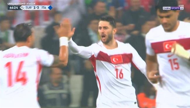 هدف تركيا الاول في مرمي ايطاليا بدوري الامم الاوروبية