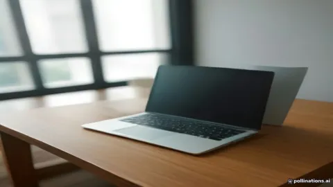 شاشة لابتوب تعرض شرائح تقديمية ذكية