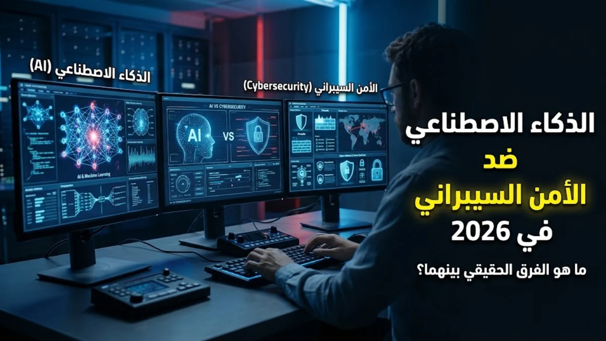 الفرق بين الذكاء الاصطناعي والأمن السيبراني في 2026