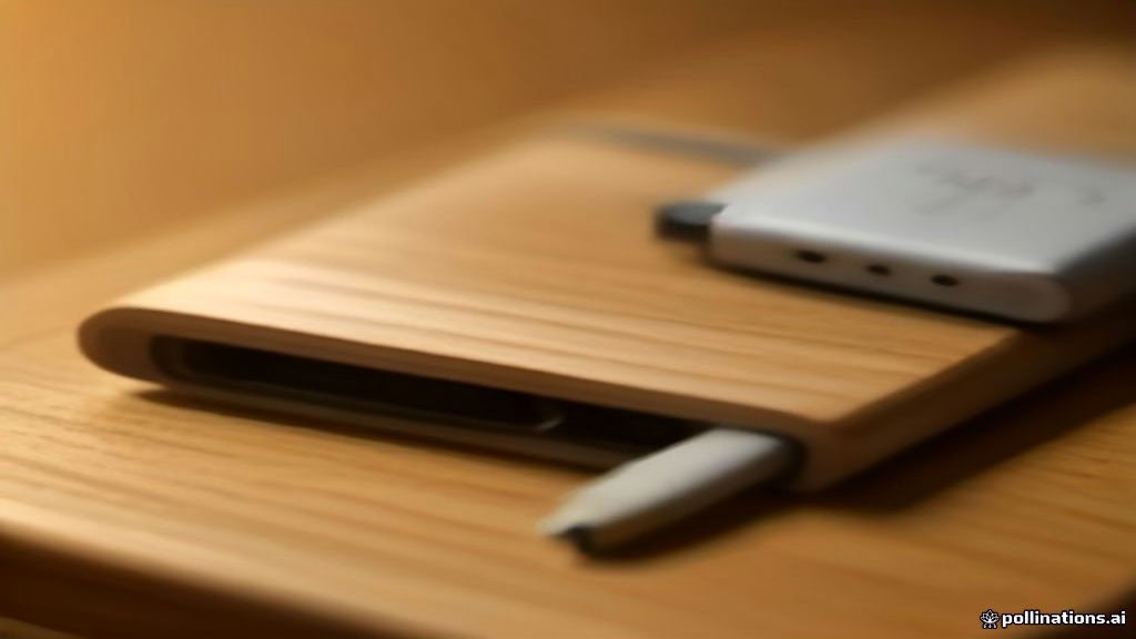 An Android smartphone connected to a charging cable on a desk.
