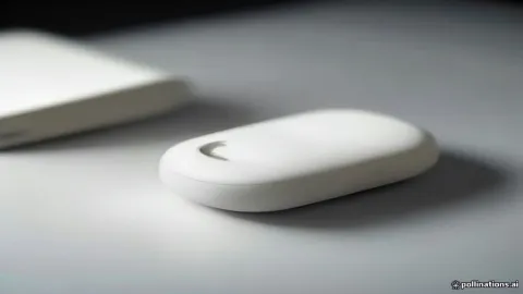 Wireless earbuds and charging case on a desk
