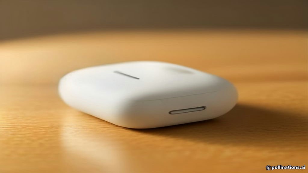 Apple AirPods charging case on a desk