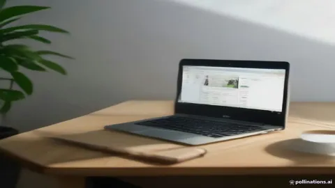 A laptop on a desk showing a professional AI chat interface for Google Gemini.