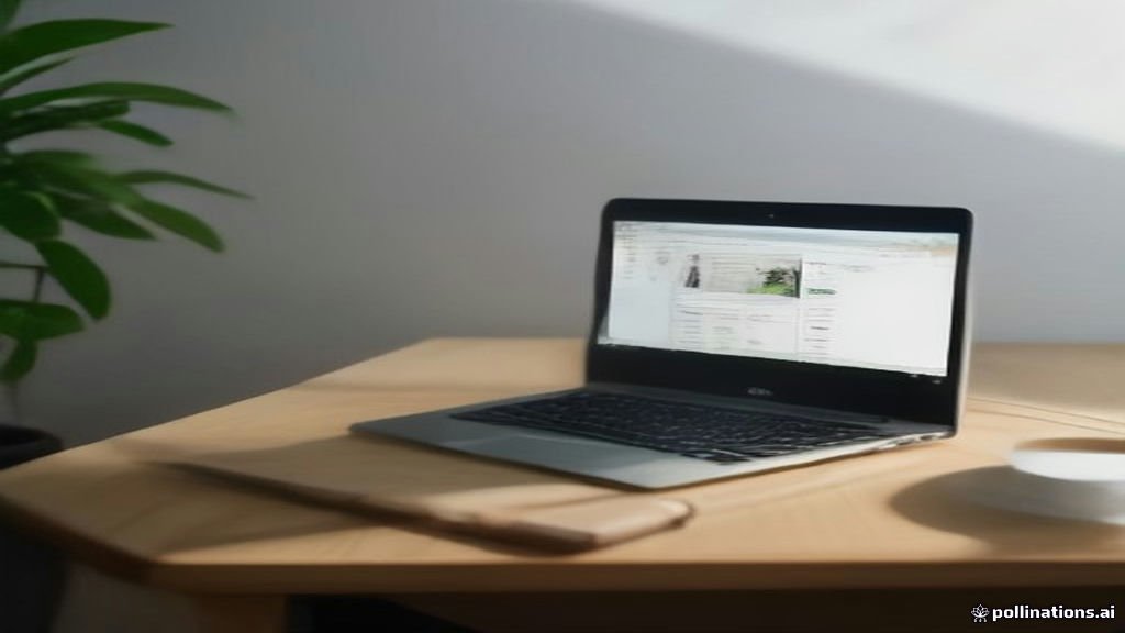 A laptop on a desk showing a professional AI chat interface for Google Gemini.