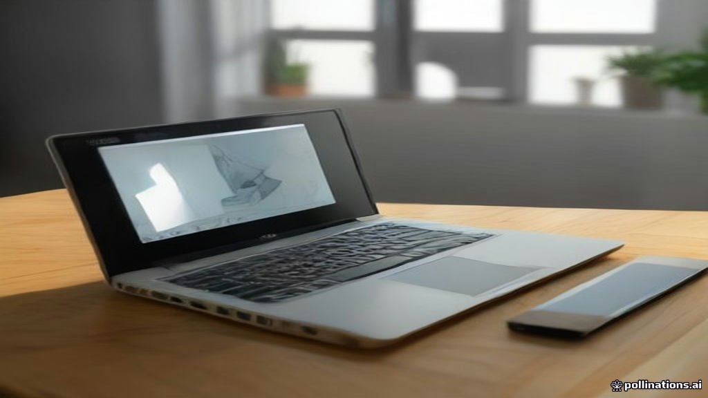 لابتوب هندسي حديث يعرض تصاميم ثلاثية الأبعاد