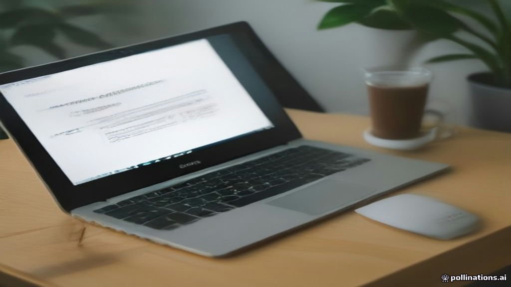 A laptop showing a professional resume template on Microsoft Word.