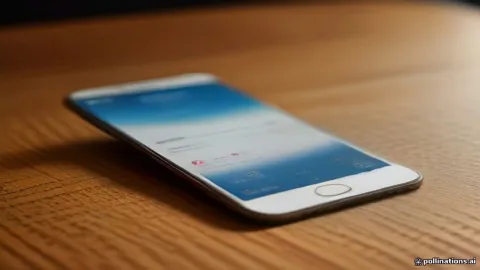 Smartphone displaying a spam text blocking application interface on a desk.