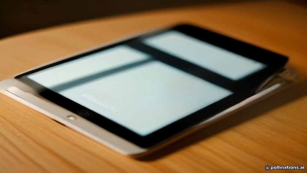 Close-up of an iPad screen showing battery information
