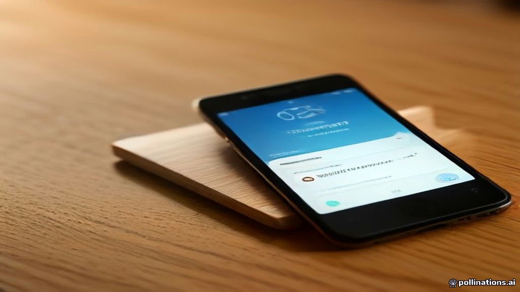 Smartphone on a desk displaying an incoming text message notification
