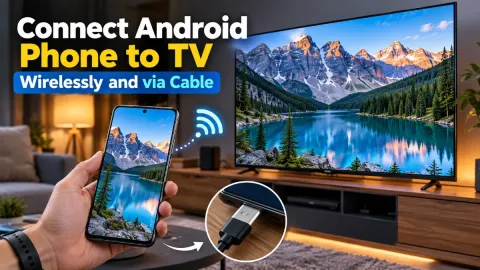 How to Connect Android Phone to TV Wirelessly and via Cable