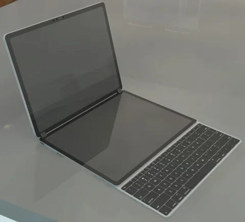 A laptop screen showing a Microsoft Word document layout during page editing.