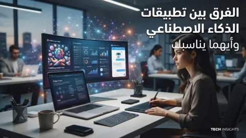 الفرق بين تطبيقات الذكاء الاصطناعي وأيهما يناسبك