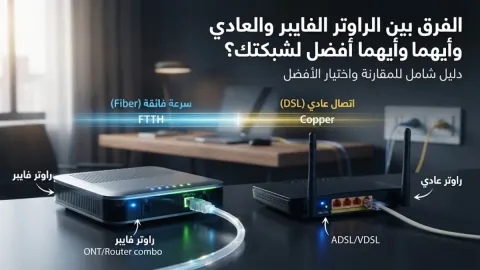 الفرق بين الراوتر الفايبر والعادي وأيهما أفضل لشبكتك