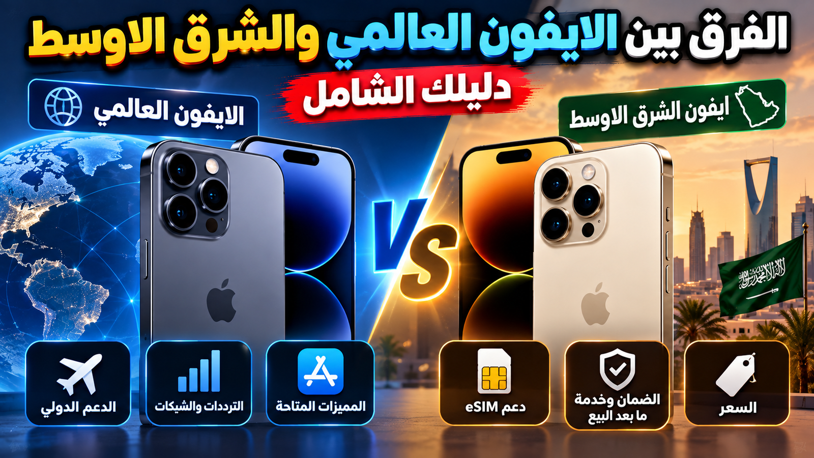 مقارنة بين علب هواتف آيفون على طاولة عمل مكتبية