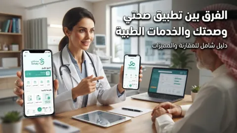 الفرق بين تطبيق صحتي وصحتك والخدمات الطبية