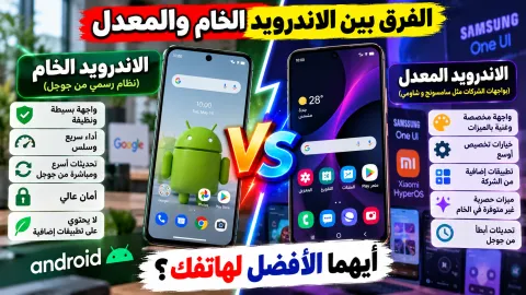 مقارنة بصرية بين واجهة نظام أندرويد الخام وواجهة سامسونج المعدلة