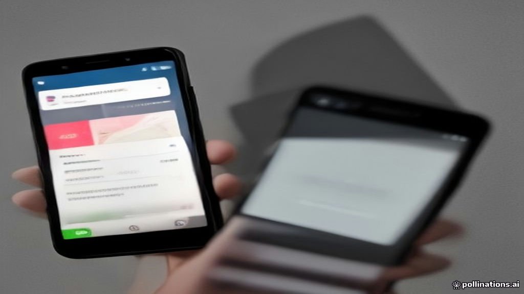 A modern smartphone screen showing a split between a color display and a grayscale display.