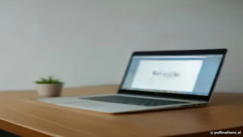 شاشة لابتوب تظهر مشكلة في تحميل صفحات جوجل كروم على مكتب عمل.