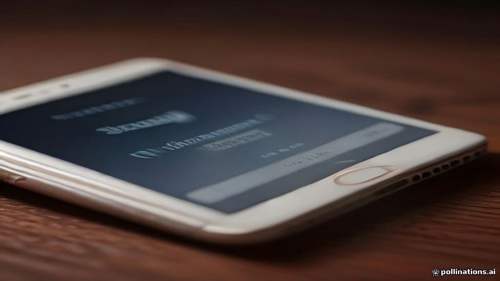 Smartphone displaying account verification screen on a desk