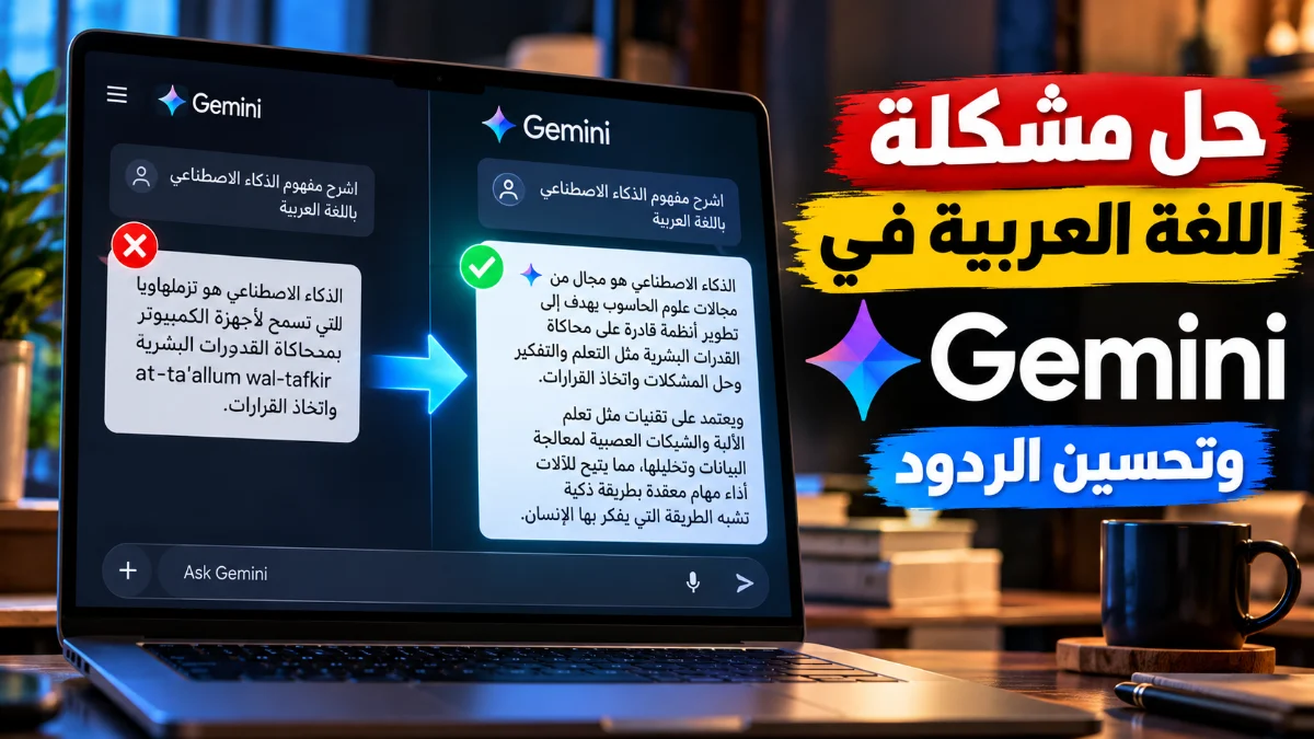 حل مشكلة اللغة العربية في Gemini وتحسين الردود