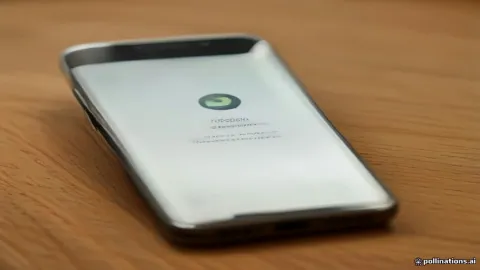 Smartphone displaying account security settings on screen