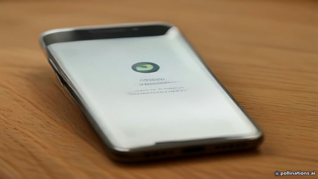 Smartphone displaying account security settings on screen