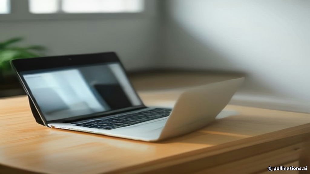 Modern laptop and Wi-Fi router on a desk