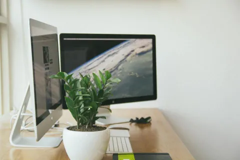 Computer monitor showing a clean and organized email client interface