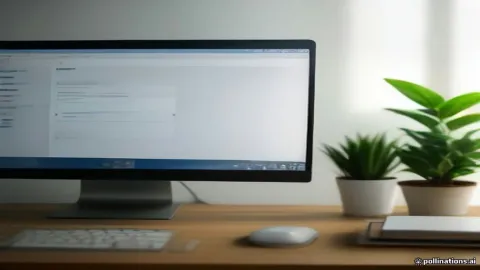 Computer monitor displaying Microsoft Outlook inbox interface