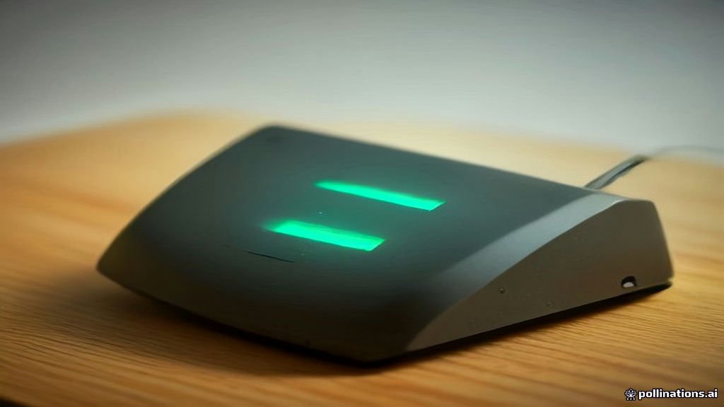 Wireless router with indicator lights on a desk