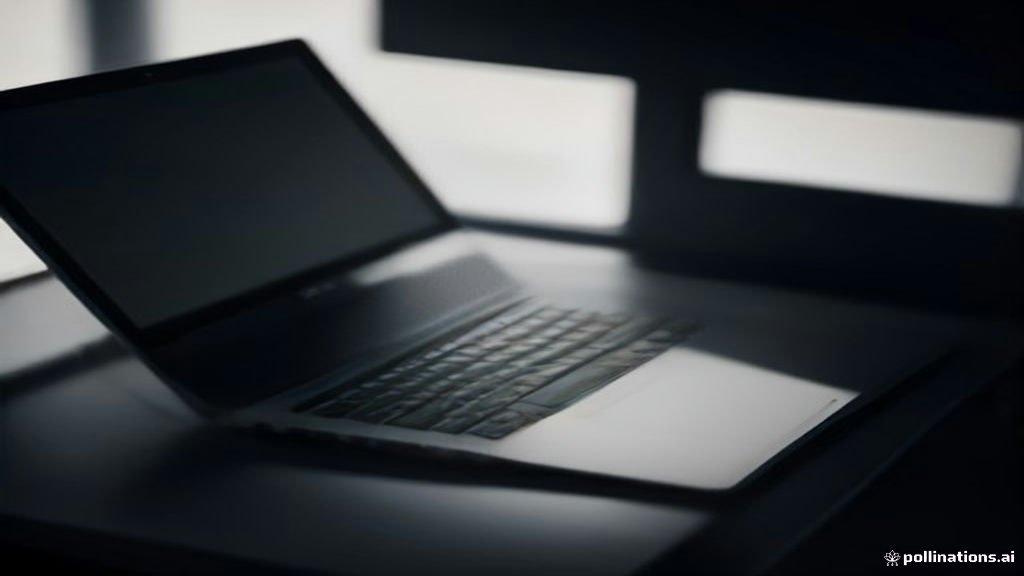 A laptop with a black screen being troubleshot by a user.