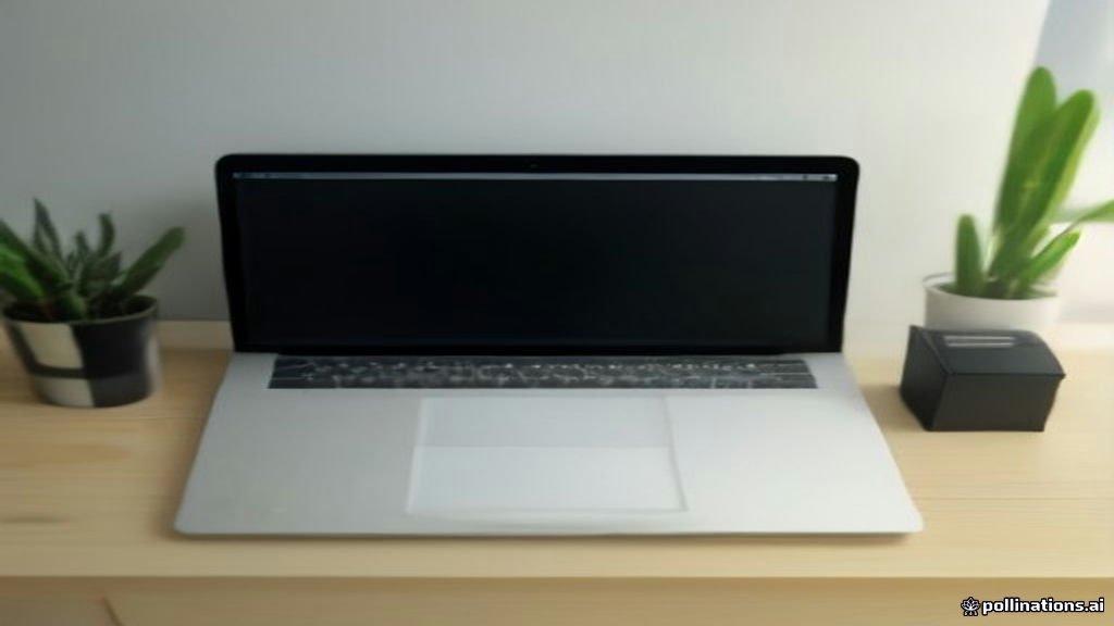 Laptop computer on a desk displaying an error screen during troubleshooting.